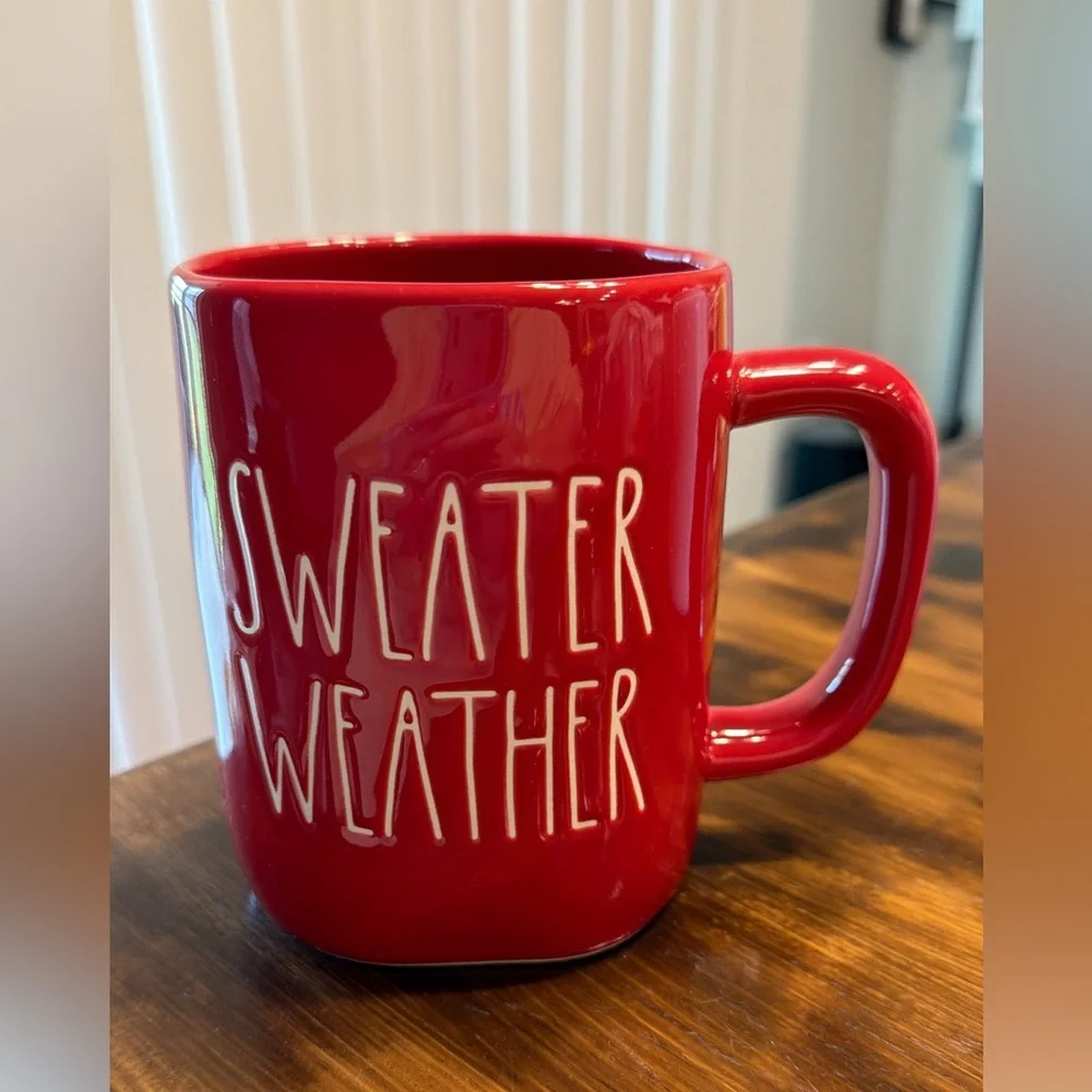 Rae Dunn red sweater weather mug